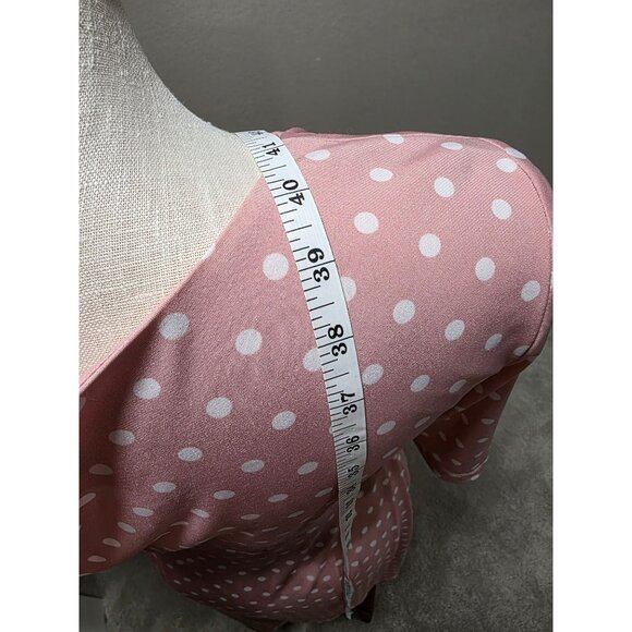 Pink & White Polka Dot Dress With Ruched Waist & Half Sleeves By Connected Appar - Picture 6 of 6